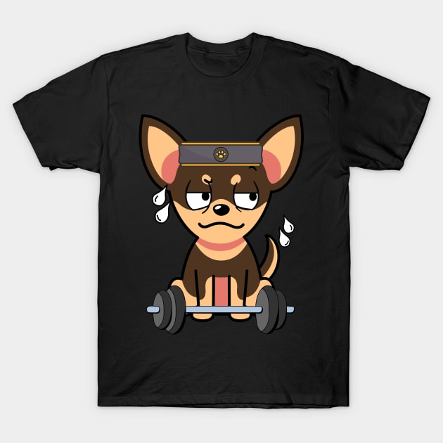 Cute small dog is exercising T-Shirt by Pet Station
